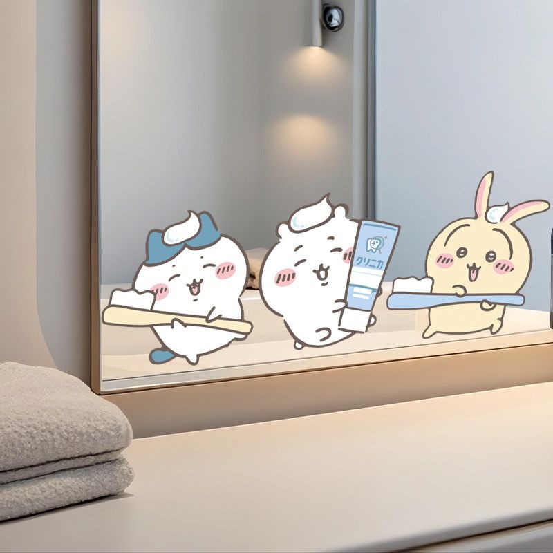 Home One Bathroom - ホットチイカワミラーステッカー強力粘着クリアプリント防水取り外し可能な装飾デカール浴室の化粧鏡ホームギフト