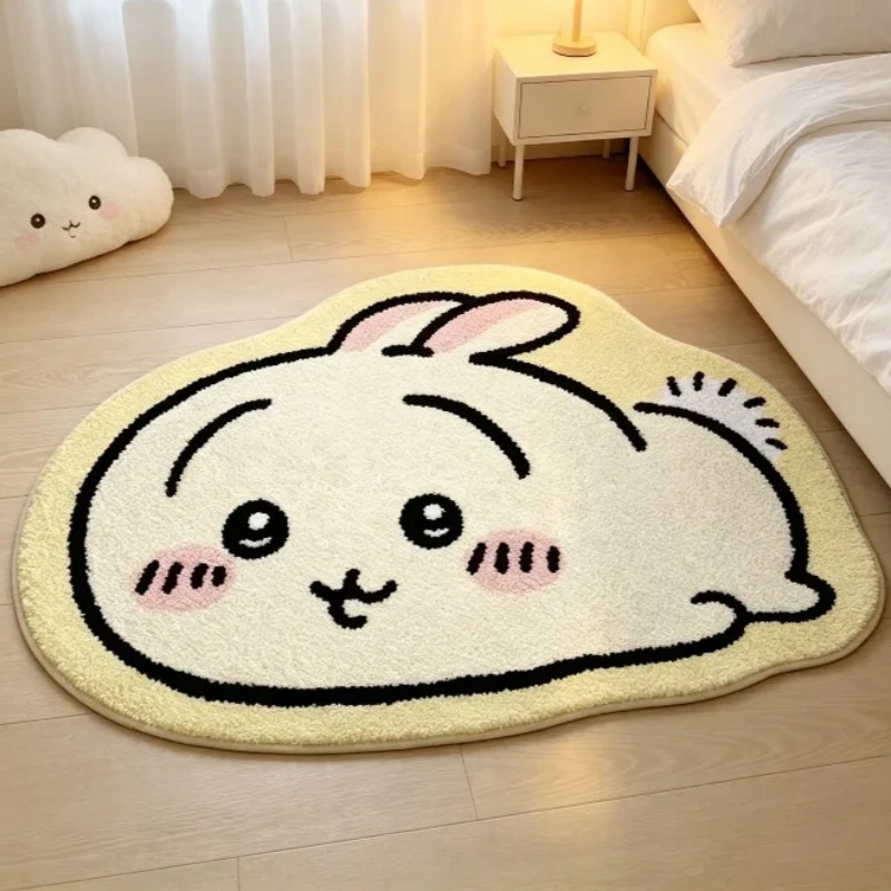 Home Bathroom Supplies - チイカワ漫画ラグ アニメハチワレウサギ ぬいぐるみフロアマット バスルーム滑り止めカーペット 車用クッション ソフトリビングルーム装飾
