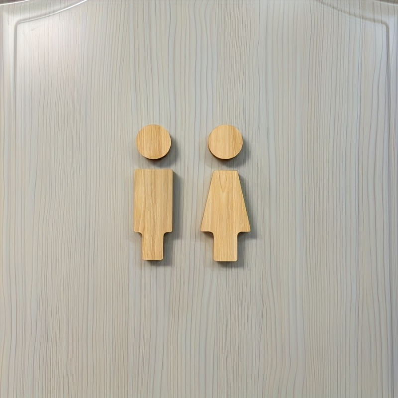 Home Bathroom Gadgets - 木製バスルームサイン 2 個 男性と女性のトイレのドア用 家庭やオフィス、バスルームアクセサリーに最適