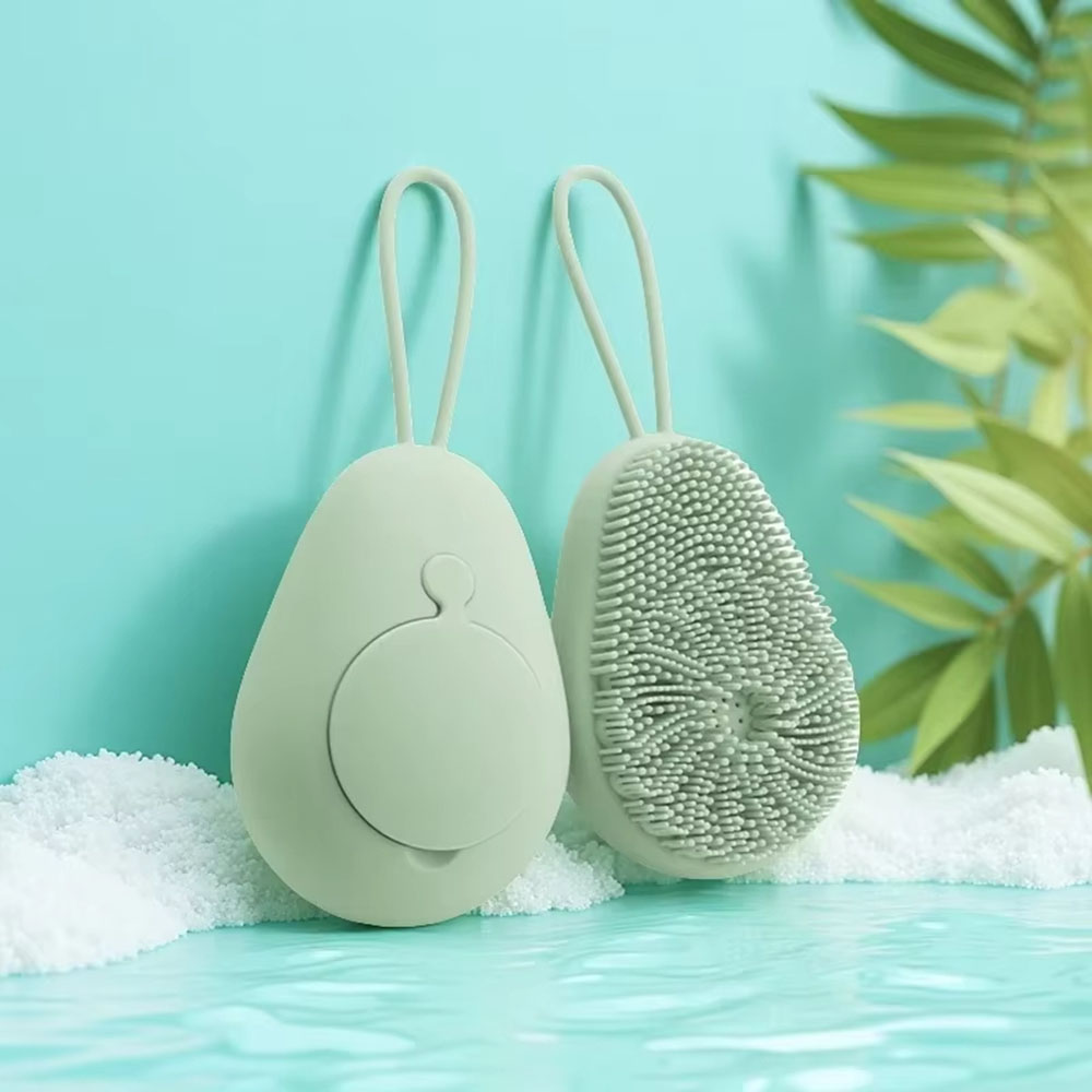 Home Bathroom Cleaning Machine - 1個入りシリコンボディスクラバー、角質除去ボディスクラバー、ヘチマブラシ、詰め替え可能なバスブラシ、泡立ちやすいマッサージブラシ、バスルーム用
