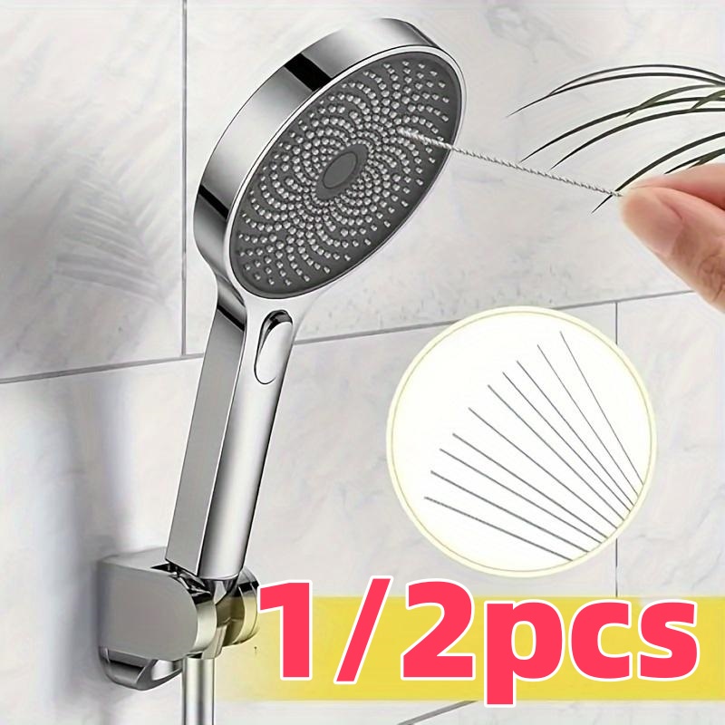 Home Bathroom Gadgets - 10本のステンレス製ニードルシャワーヘッド洗浄ブラシセット、多様なサイズのシャワーヘッド、浴室アクセサリー洗浄ツールに適しています
