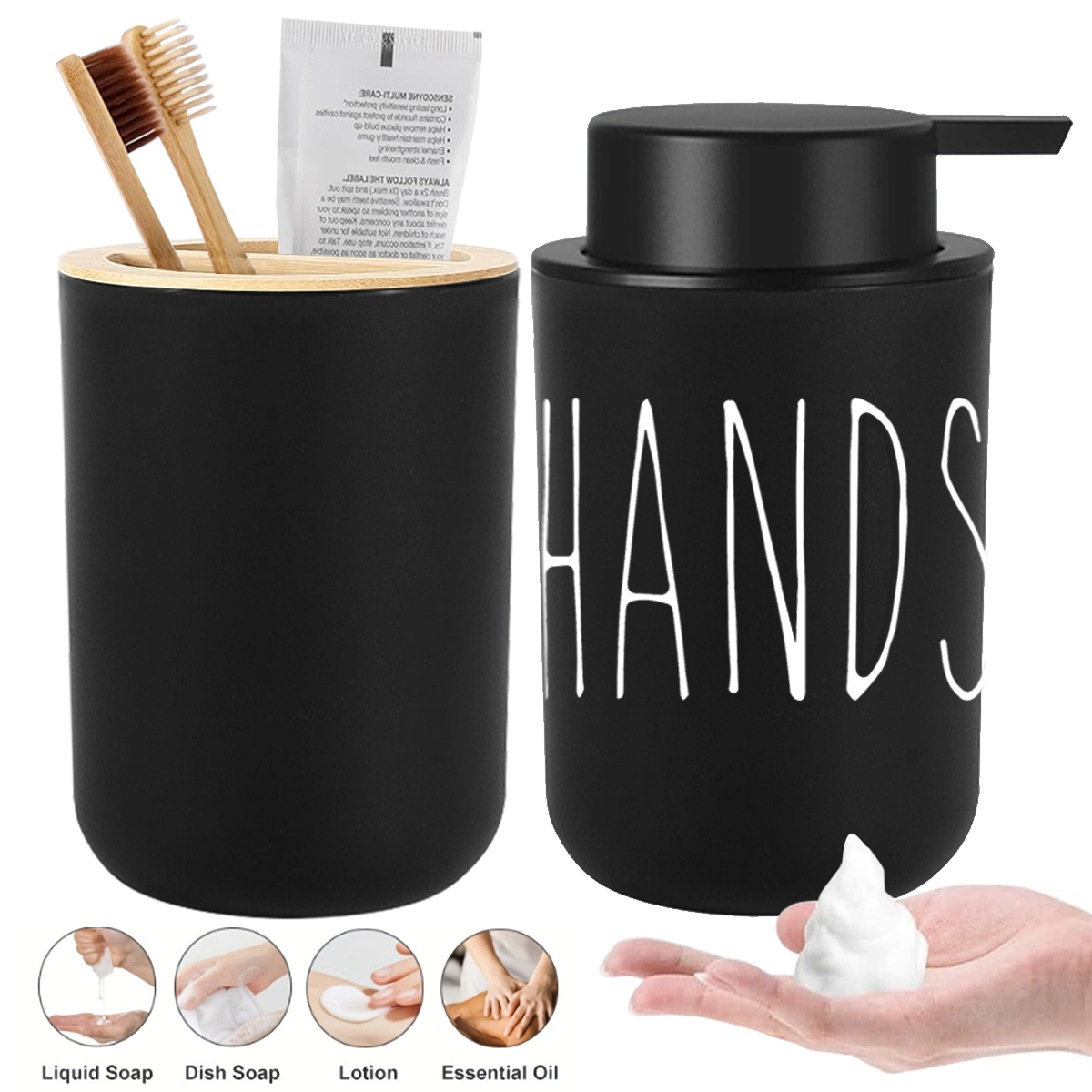 Home Bathroom Soap Dispenser - ハンドソープフォームメーカー バスルームとキッチンの泡ソープディスペンサー 詰め替え可能なモダンな泡ポンプボトル ウォッシュカップ付き