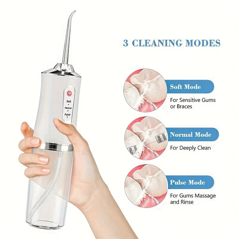Home Bathroom Cleaning Machine - 電動口腔洗浄器 ポータブルウォーターフロッサー 220ML 3モード歯間清掃器 ウォーターパルス