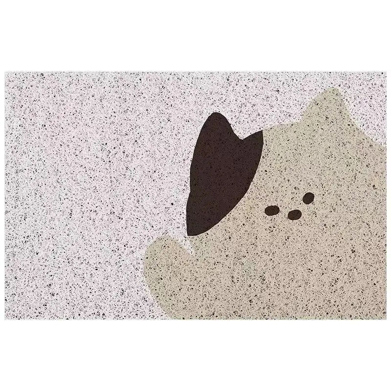 Home Bathroom Carpet - VIKAMA インスタイルサンドグレインフロアマットシンプルベージュ黒猫柄除塵洗えるバスルームバルコニーアンチスリップラグ
