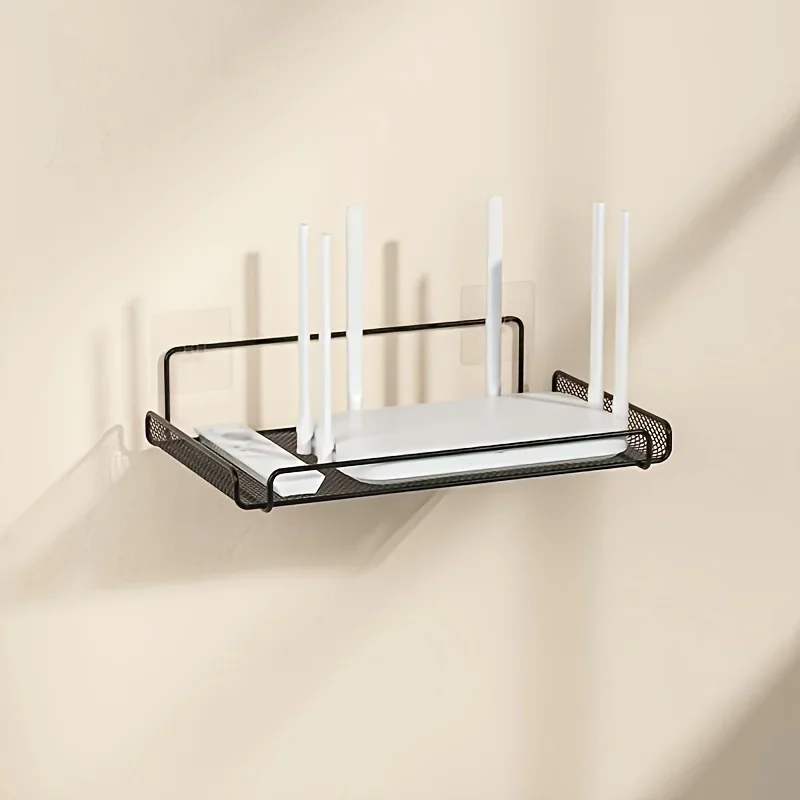 Home Bathroom Supplies - ステンレス製ルーターシェルフ 穴あけ不要 WiFi 壁掛けルーター収納オーガナイザー ホーム バスルーム