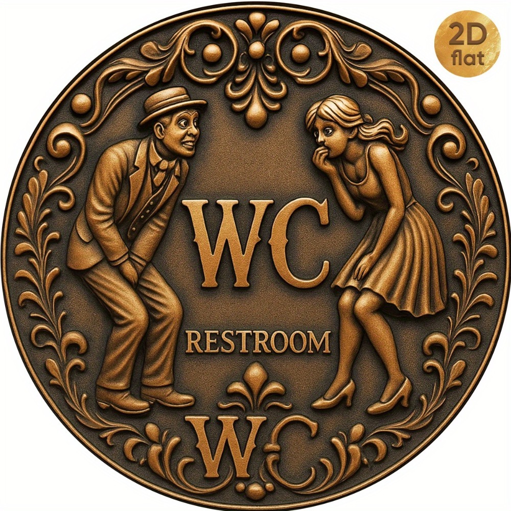 ヴィンテージ「WCトイレ」ラウンドアイアンサイン、エレガント - Home Bathroom Signs のレビューと価格