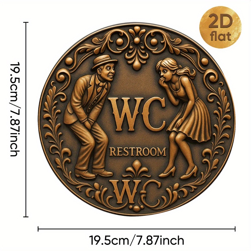 ヴィンテージ「WCトイレ」ラウンドアイアンサイン、エレガント - Home Bathroom Signs のレビューと価格