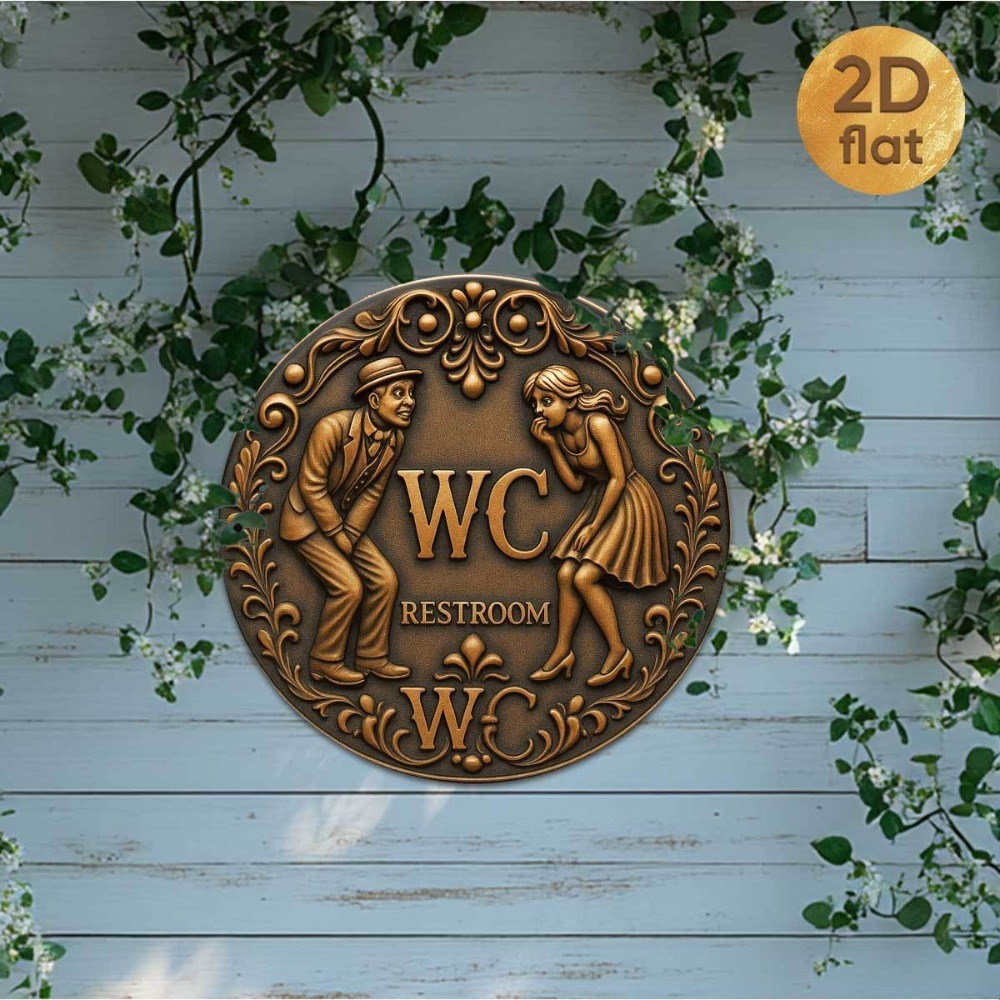 ヴィンテージ「WCトイレ」ラウンドアイアンサイン、エレガント - Home Bathroom Signs のレビューと価格