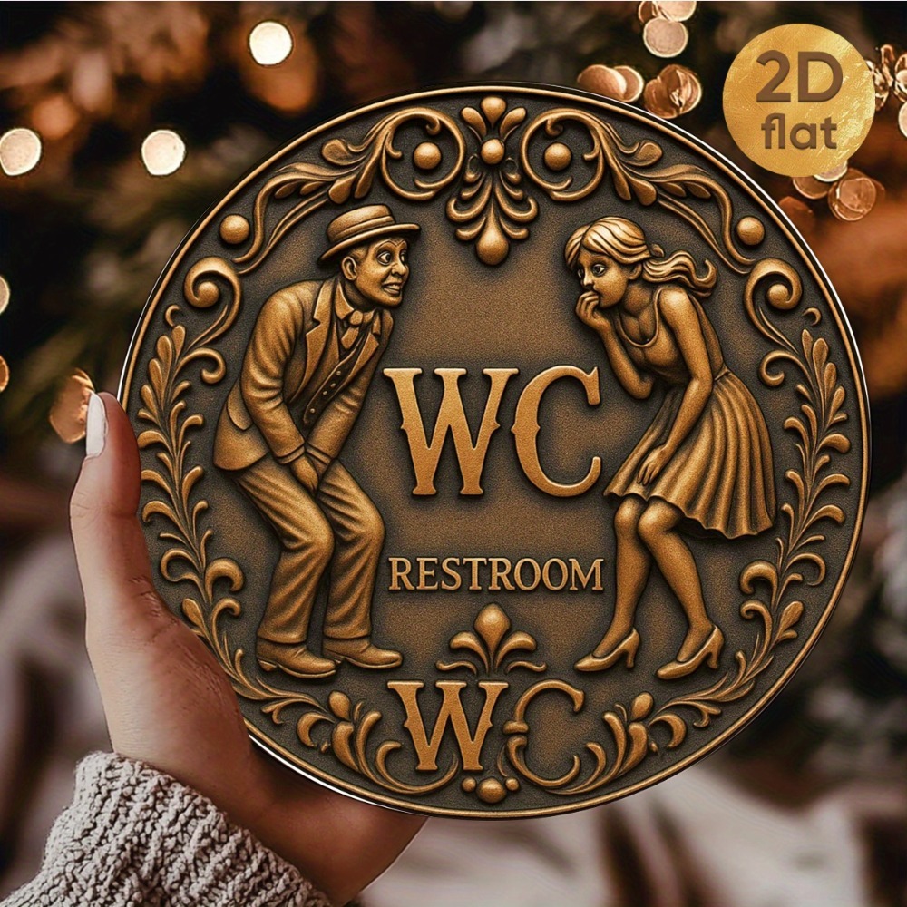 ヴィンテージ「WCトイレ」ラウンドアイアンサイン、エレガント - Home Bathroom Signs のレビューと価格