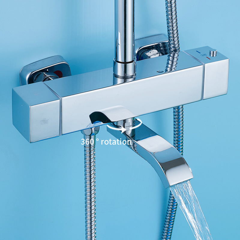 電気メッキステンレス製サーモスタットシャワーセット ワンボタ - Home One Bathroom のレビューと価格