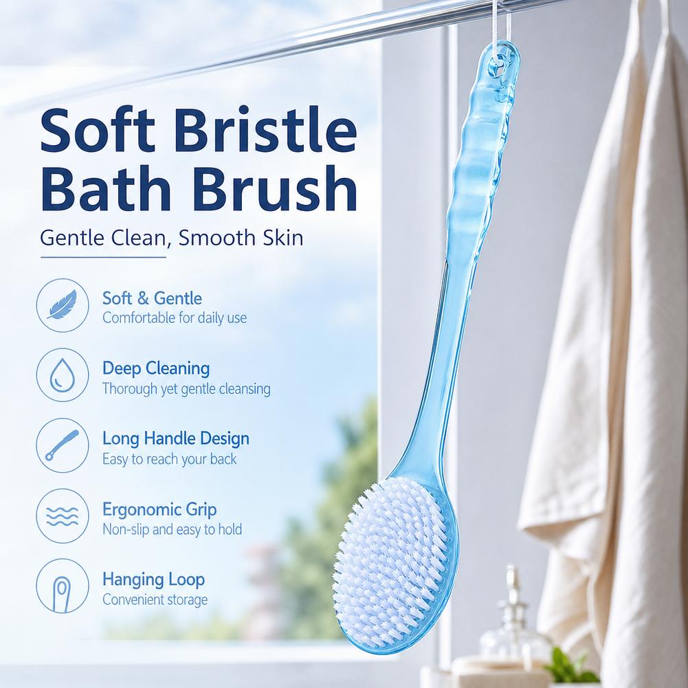 ロングハンドルバスブラシ ソフトヘアバスブラシ バックボール - Home Bathroom Cleaning Machine のレビューと価格