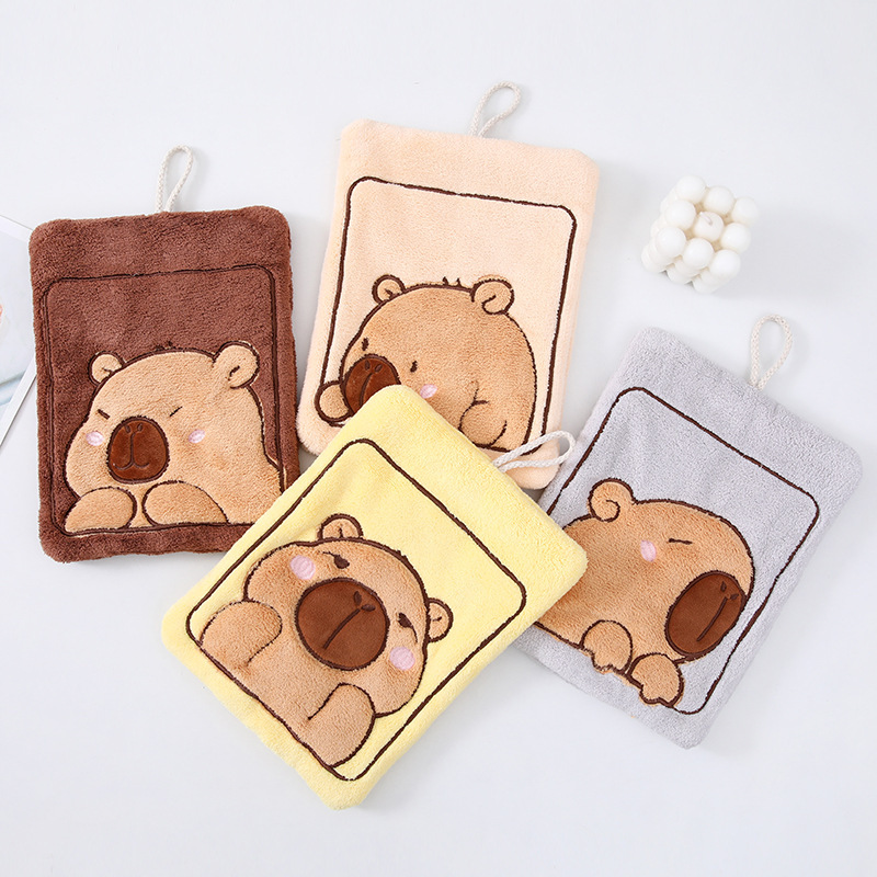 かわいいカピバラの柄がプリントされた、吊り下げ式の速乾性ハン - Home Bathroom Supplies のレビューと価格