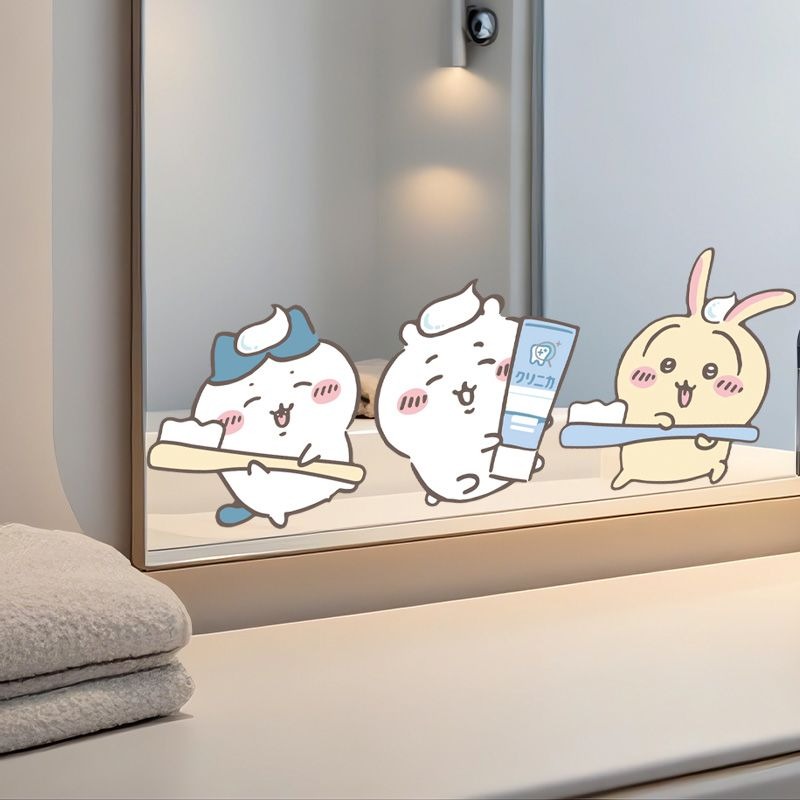 ホットチイカワミラーステッカー強力粘着クリアプリント防水取り - Home One Bathroom のレビューと価格