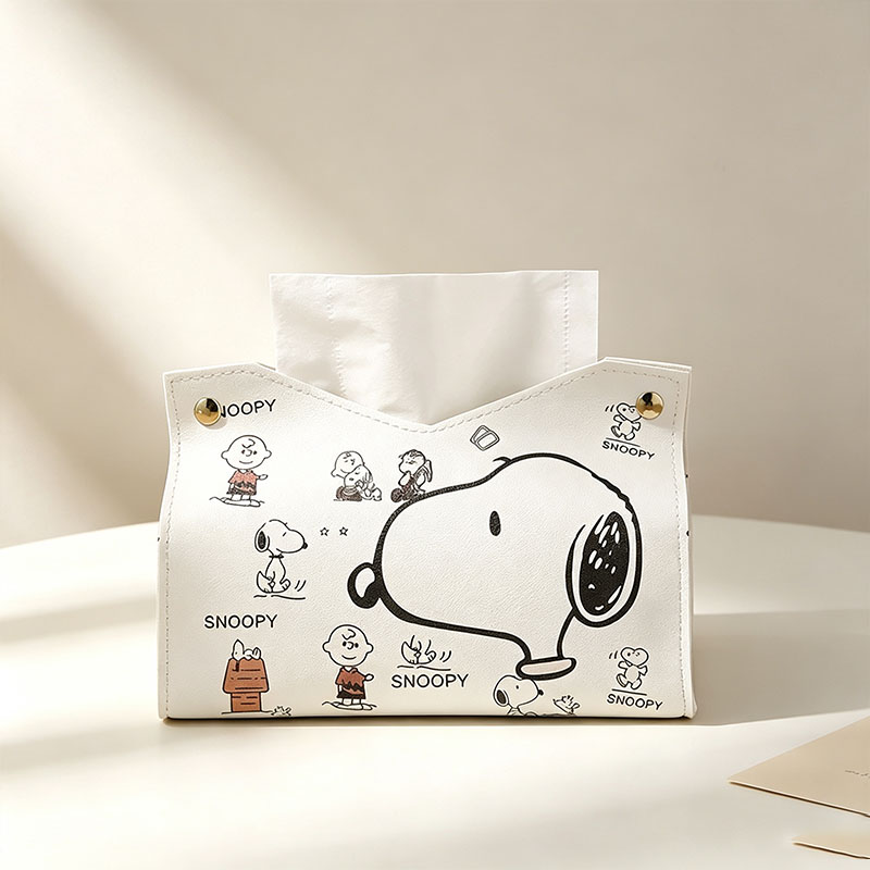 スヌーピーのティッシュボックス。防水仕様で、持ち運びにも便利 - Home Bathroom Supplies のレビューと価格