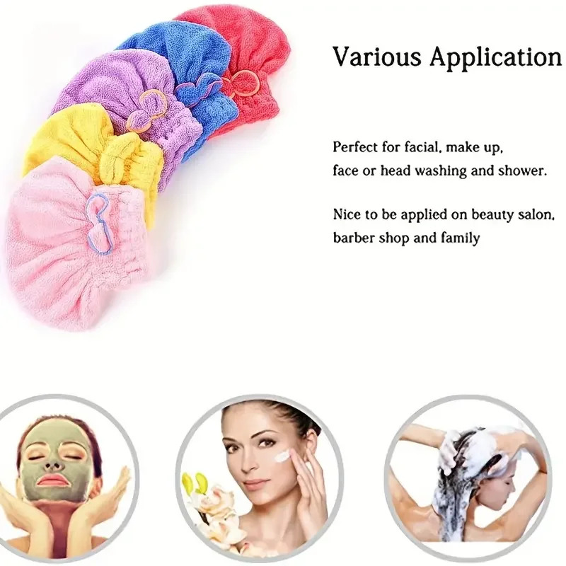 速乾性ヘアキャップ女性ボウタイ入浴帽子マイクロファイバータオ - Home Bathroom Gadgets のレビューと価格