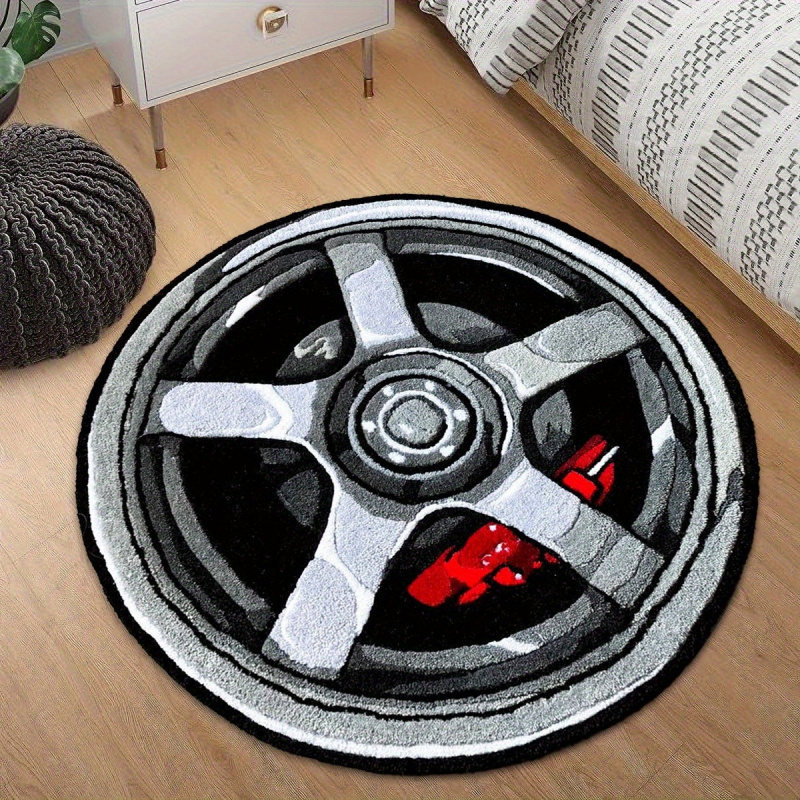 VIKAMA 車のホイールリムデザインラウンドラグソフトぬい - Home Bathroom Door Design のレビューと価格