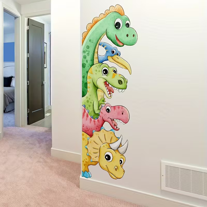 1枚入り手描き恐竜漫画ウォールステッカー、自己粘着PVCホー - Home One Bathroom のレビューと価格