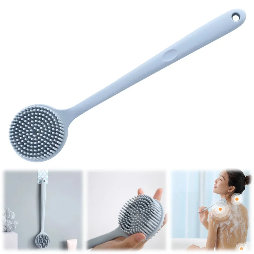 シリコーンロングハンドルシャワーブラシソフト毛怠惰なバスツー - Home Bathroom Cleaning Machine のレビューと価格
