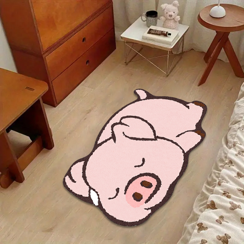 VIKAMA かわいいピンクの豚のデザインのカーペット ソフ - Home Bathroom Door Design のレビューと価格