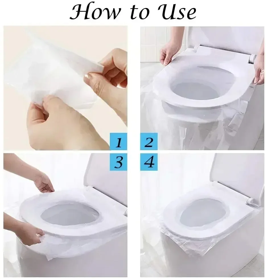 10/50 個生分解性使い捨てプラスチック便座カバーポータブ - Home Bathroom Gadgets のレビューと価格
