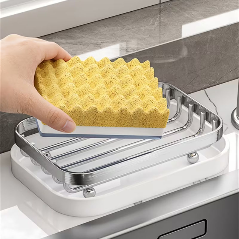 ステンレス製ソープディッシュ PP排水トレイ付き 洗剤ホルダ - Home Bathroom Cleaning Machine のレビューと価格