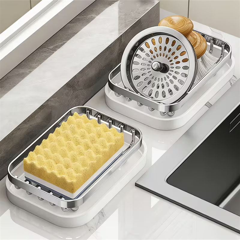ステンレス製ソープディッシュ PP排水トレイ付き 洗剤ホルダ - Home Bathroom Cleaning Machine のレビューと価格