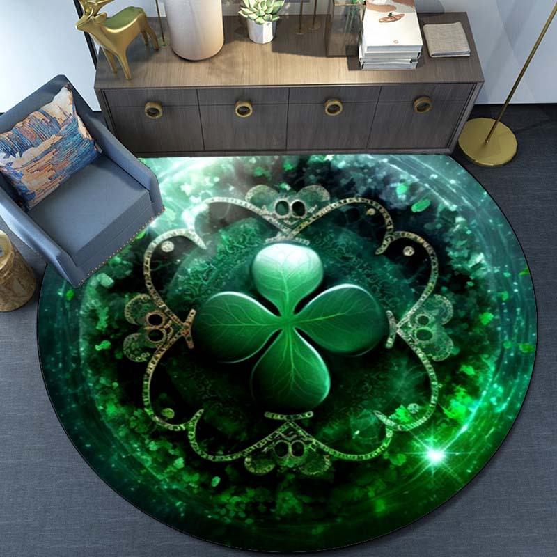 グリーンクローバーマジックラウンドラグクリスタルベルベットフ - Home Bathroom Door Design のレビューと価格