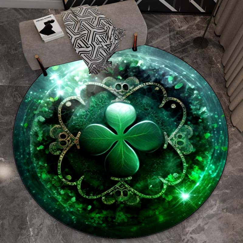 グリーンクローバーマジックラウンドラグクリスタルベルベットフ - Home Bathroom Door Design のレビューと価格