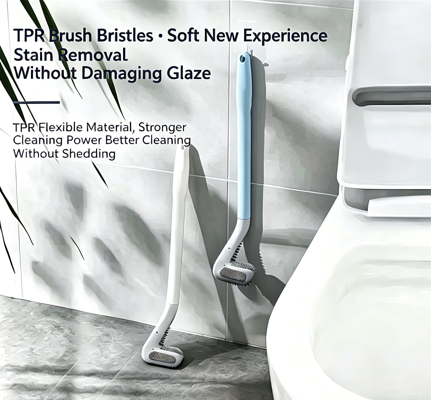 シリコーントイレブラシロングハンドル壁掛け浴室掃除ブラシ行き - Home Bathroom Cleaning Machine のレビューと価格