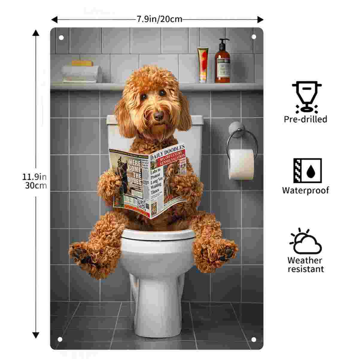 2D フラット 1 個入り「デイリー ドゥードルズ」面白い犬 - Home Bathroom Toilet のレビューと価格