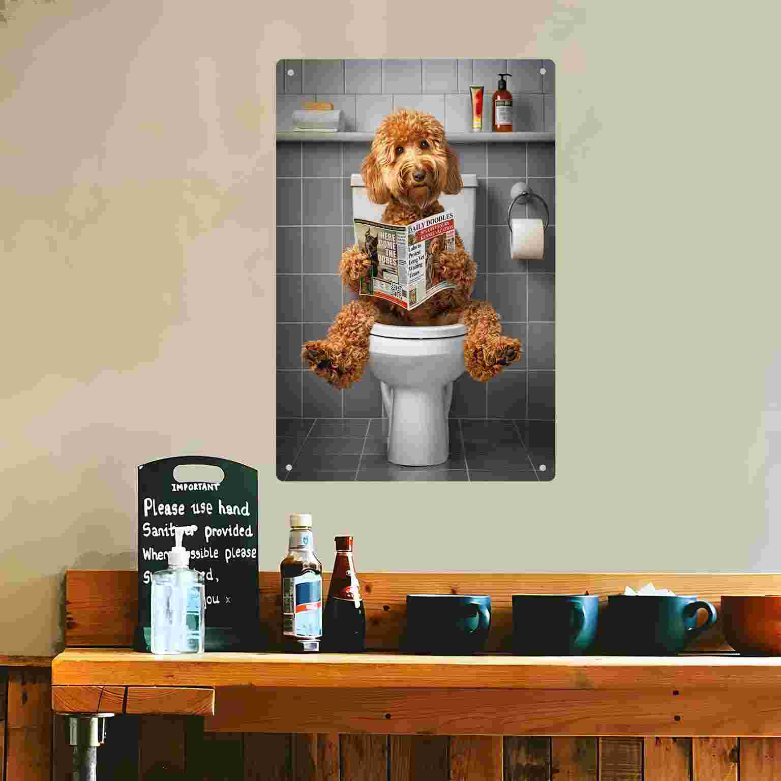 2D フラット 1 個入り「デイリー ドゥードルズ」面白い犬 - Home Bathroom Toilet のレビューと価格