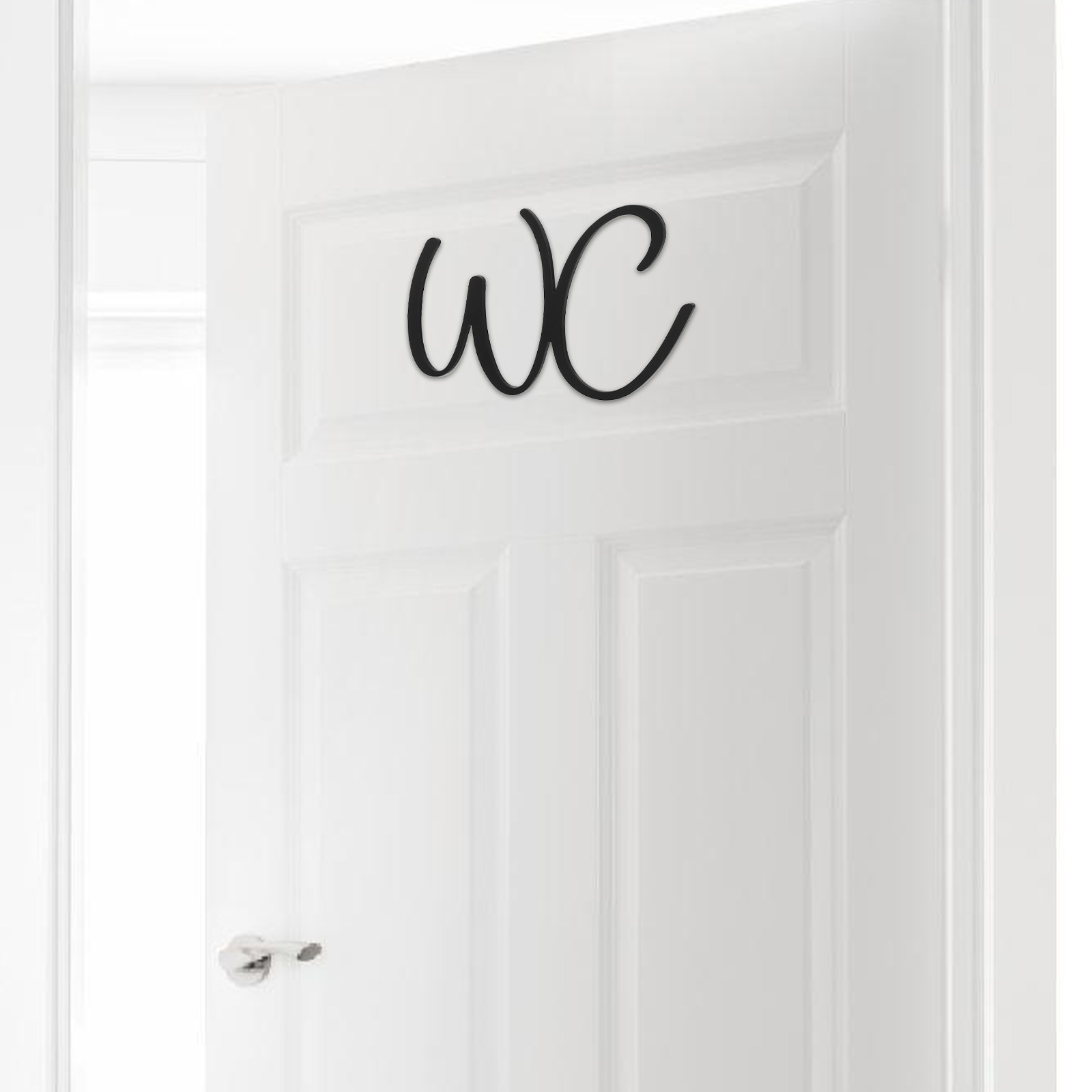 モダンなデザインのトイレサイン。鉄製で、粘着テープ付き。家庭 - Home Bathroom Signs のレビューと価格