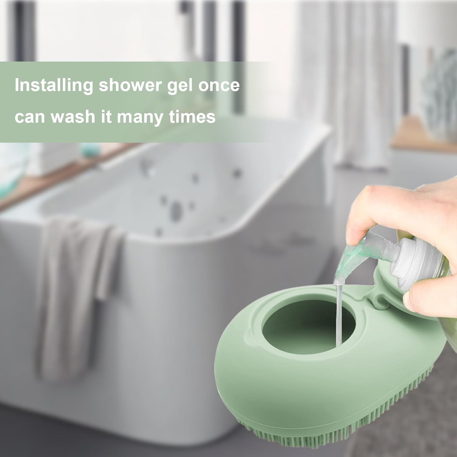 シリコーンソフト角質除去ボディバスシャワースクラバーヘチマブ - Home Bathroom Cleaning Machine のレビューと価格