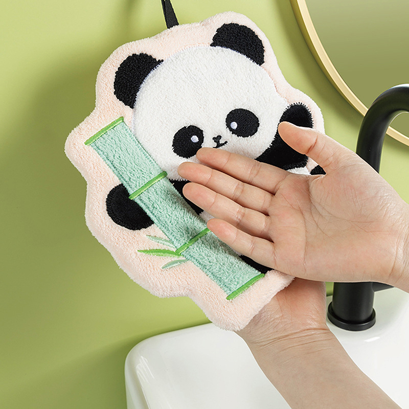 かわいいパンダのハンドタオル、吸水性と速乾性のあるタオル、キ - Home Bathroom Towels のレビューと価格