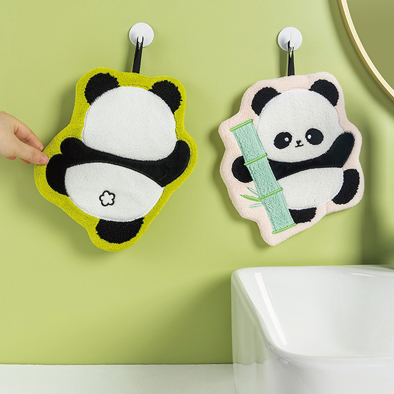 かわいいパンダのハンドタオル、吸水性と速乾性のあるタオル、キ - Home Bathroom Towels のレビューと価格