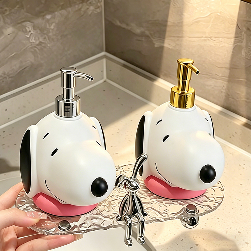 カワイイカートゥーンスヌーピーソープディスペンサーボトル、家 - Home Bathroom Soap Dispenser のレビューと価格