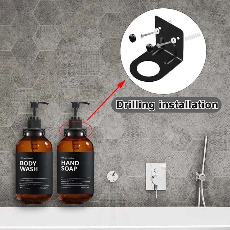 2 個 500 ミリリットルソープディスペンサーラベル付き詰 - Home Bathroom Soap Dispenser のレビューと価格