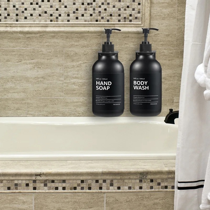 2 個 500 ミリリットルソープディスペンサーラベル付き詰 - Home Bathroom Soap Dispenser のレビューと価格