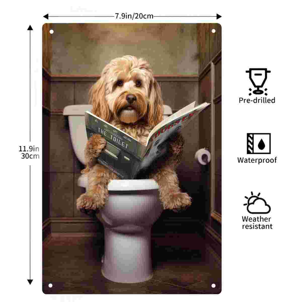 2Dフラット1個入り「王座の上で読書する」メタルウォールサイ - Home Bathroom Signs のレビューと価格