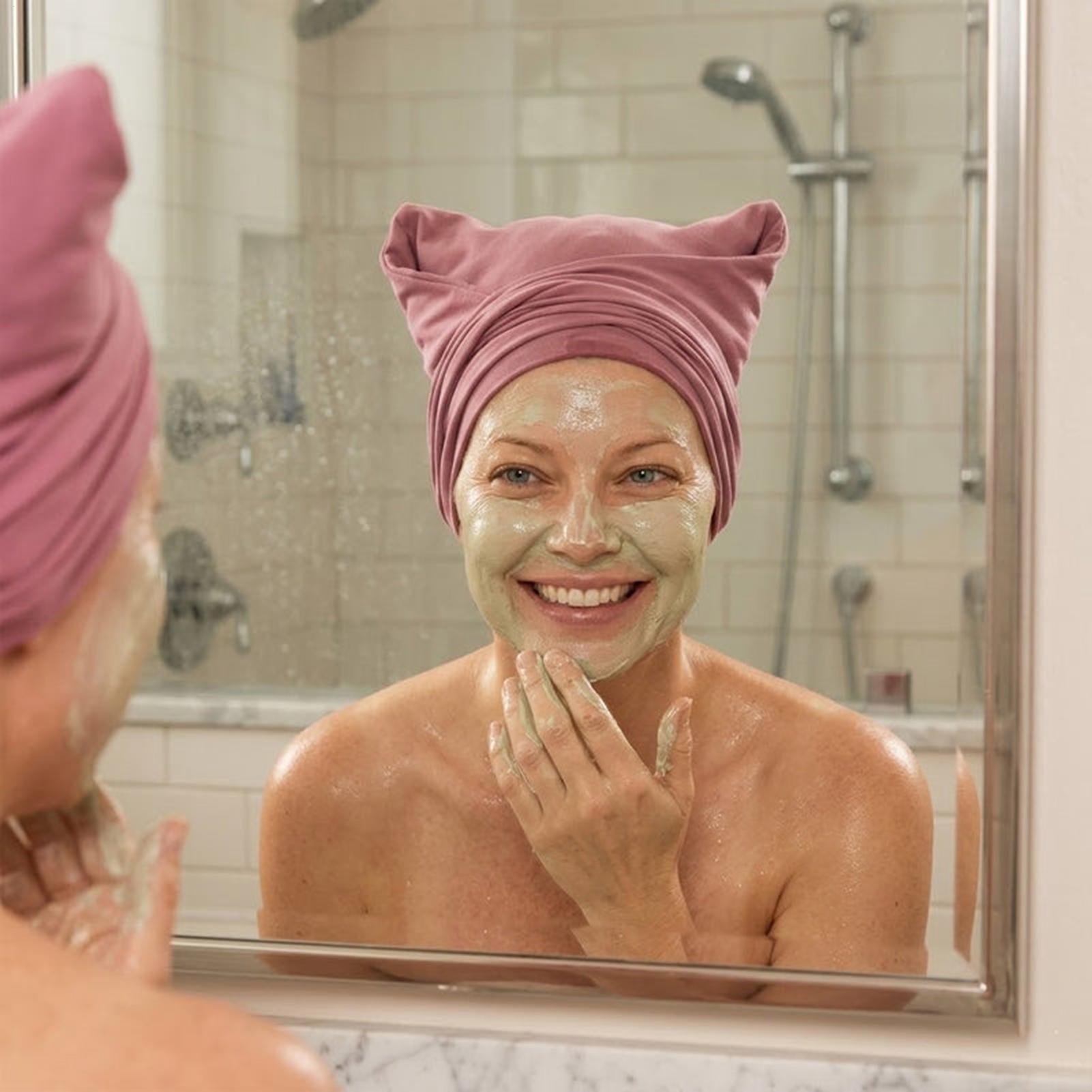 ソフト吸水ヘアターバンタオル、縮れ防止スーパーヘアタオル、女 - Home Bathroom Towels のレビューと価格